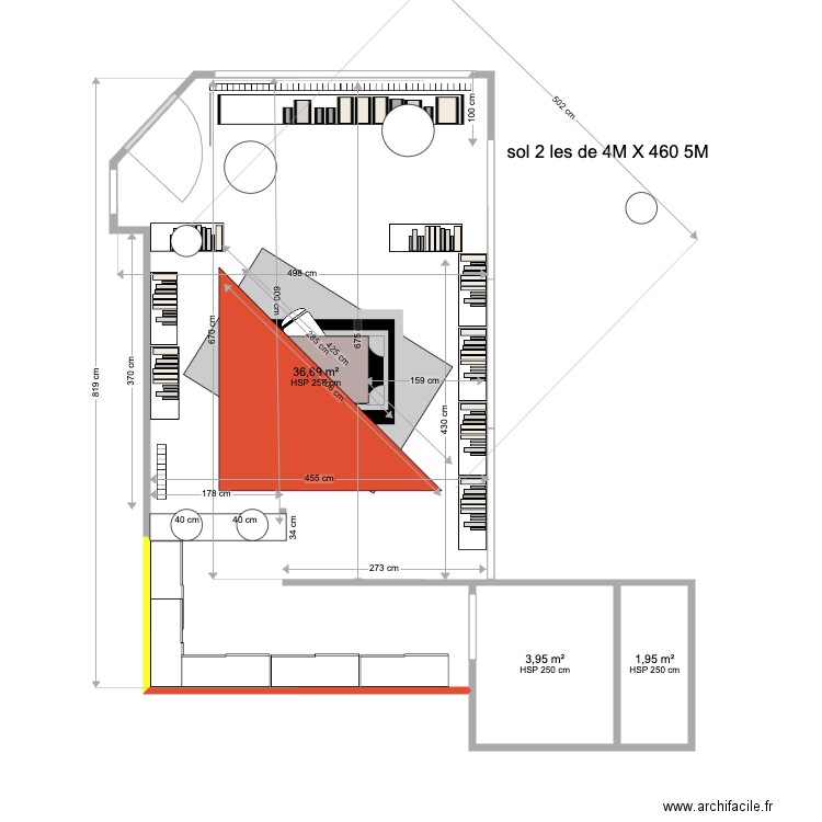 concept store lanmeur . Plan de 3 pièces et 43 m2