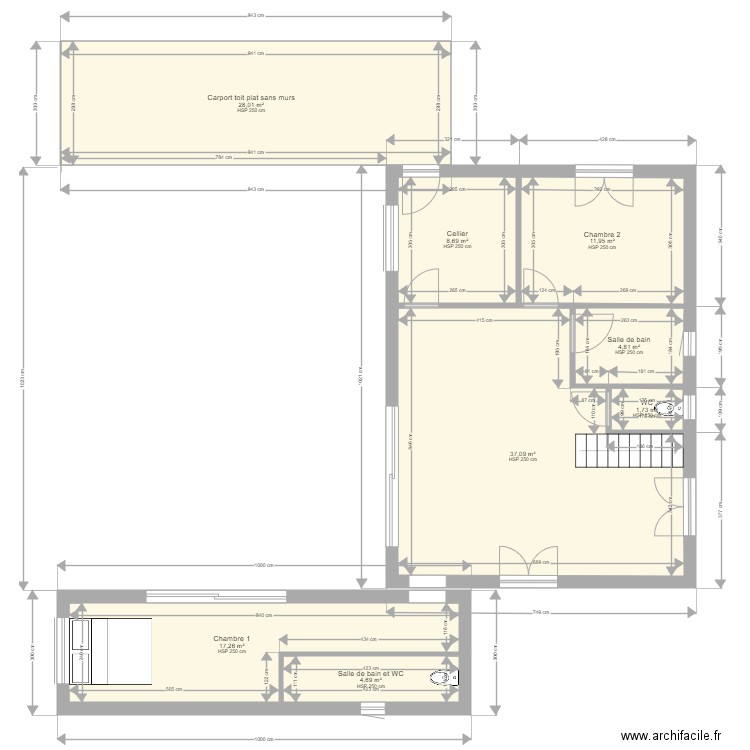 Rolland. Plan de 8 pièces et 114 m2