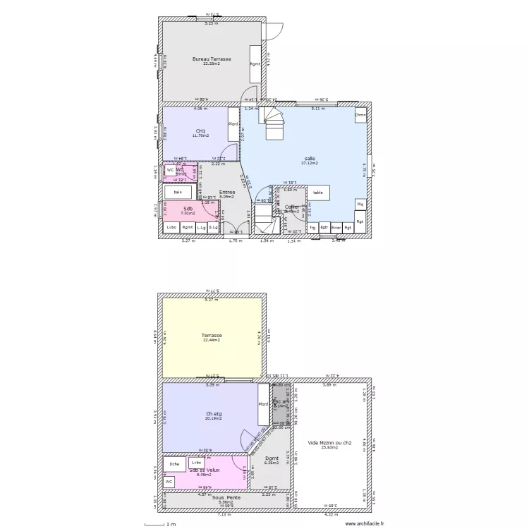 Maison V6. Plan de 