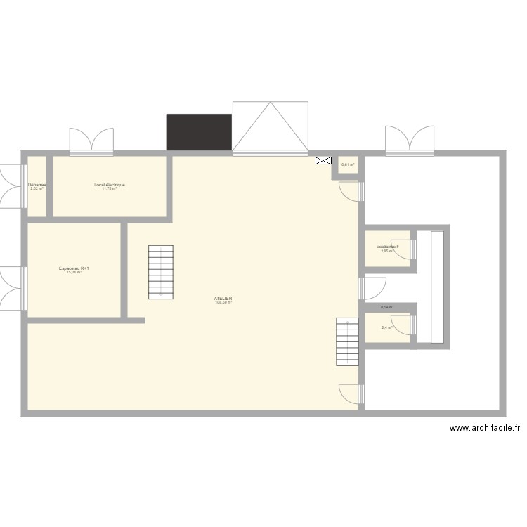 AFPA atelier annexe CMA Mont de Marsan RDC. Plan de 0 pièce et 0 m2