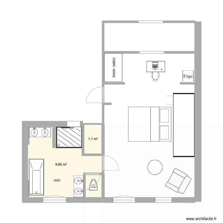 SDB 2eme etage new Baignoire. Plan de 