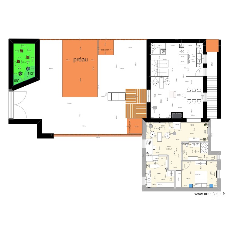 aménagement grange final meublé. Plan de 0 pièce et 0 m2