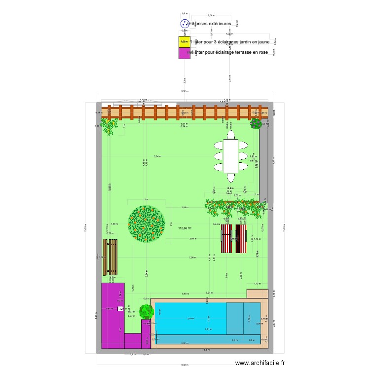 Jardin dernier avec arrosage Hydro Gard B. Plan de 1 pièce et 113 m2