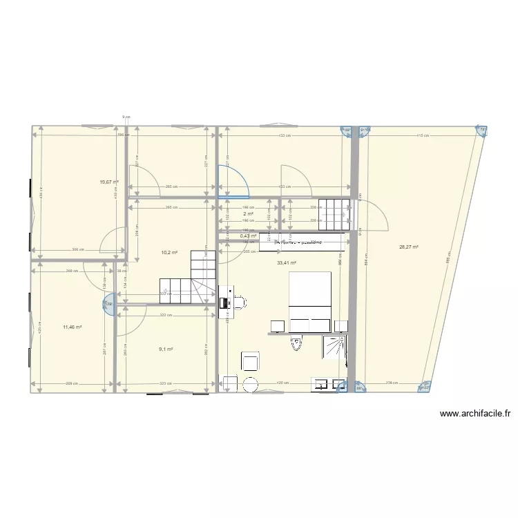 pr&eacute;vision 1er &eacute;tage St ARCONS 29 oct2021. Plan de 