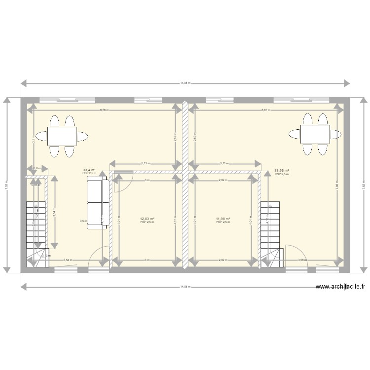 bonhoure. Plan de 4 pièces et 91 m2