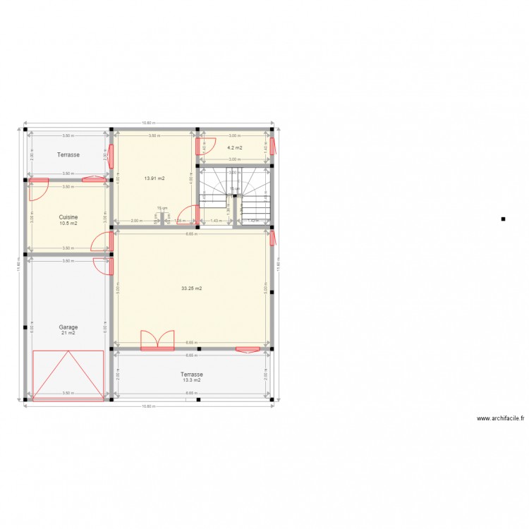 PLAN DE 2 PIECES. Plan de 8 pièces et 110 m2