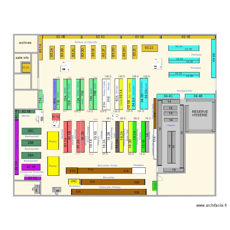 Magasin COLIN inventaire 2021 v2. Plan de 0 pièce et 0 m2