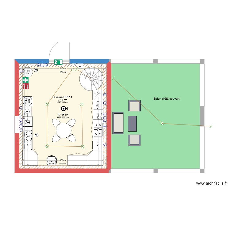 Charterie. Plan de 25 pièces et 269 m2