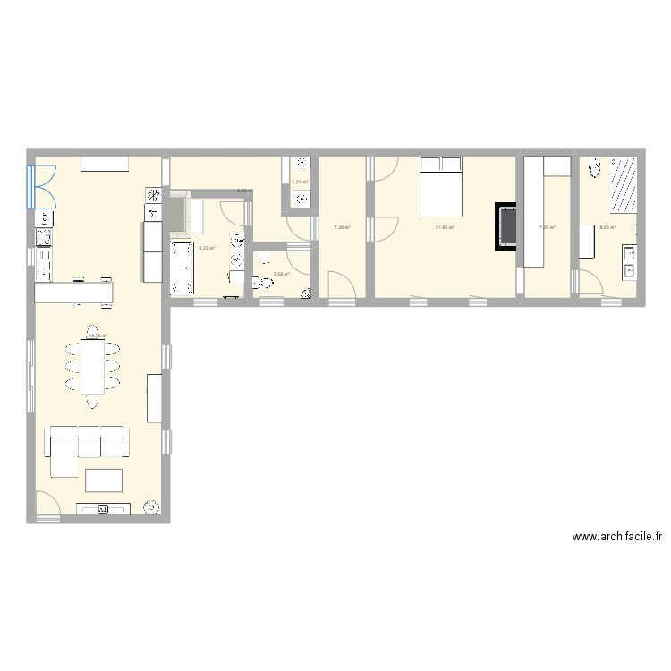 projet 1 extension cuisine. Plan de 0 pièce et 0 m2