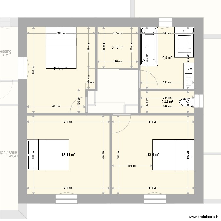 moelan v5. Plan de 18 pièces et 210 m2