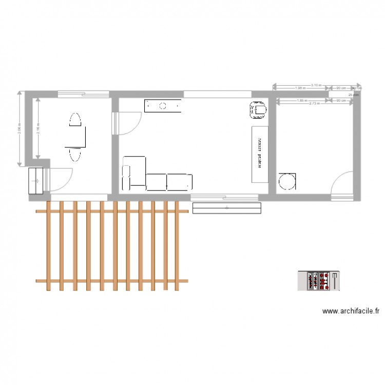 verranda. Plan de 0 pièce et 0 m2