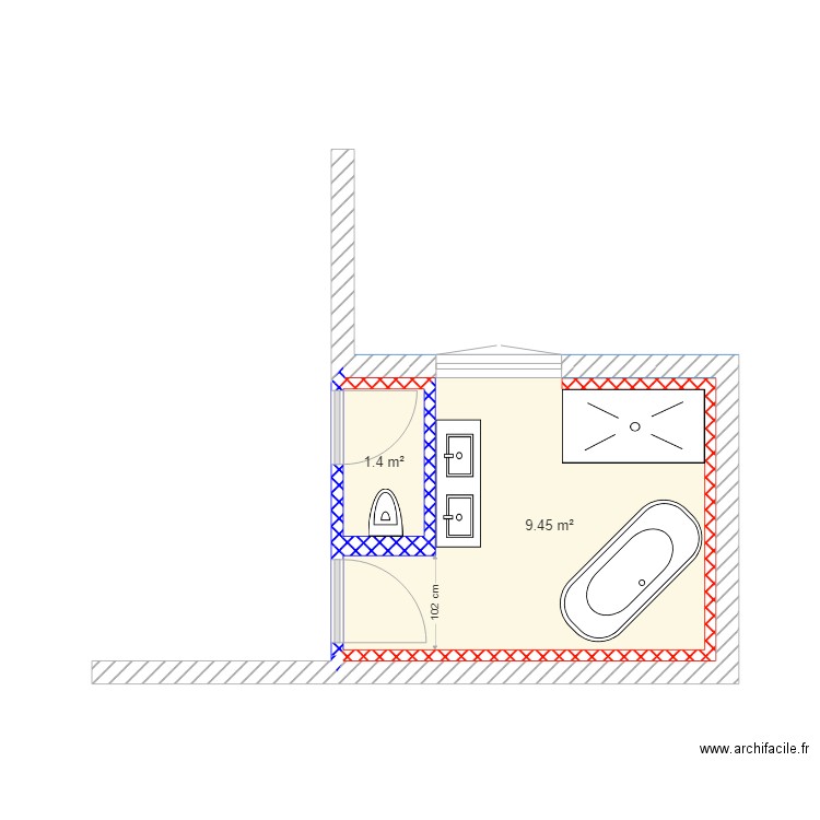 sdb test 1. Plan de 0 pièce et 0 m2