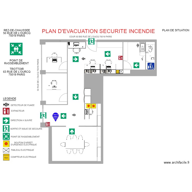 PLAN EVACUATION OURCQ. Plan de 11 pièces et 388 m2