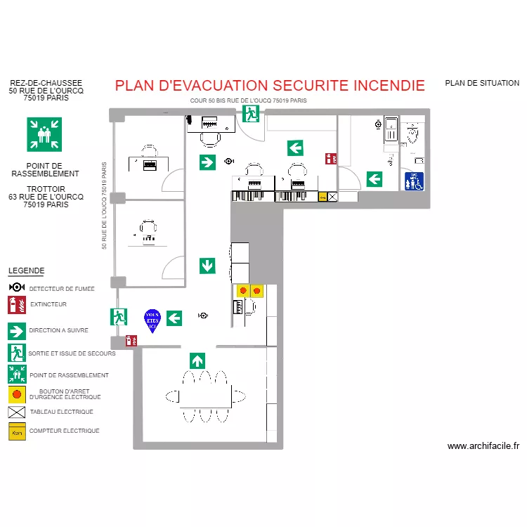 PLAN EVACUATION OURCQ. Plan de PLAN EVACUATION OURCQ. Plan de