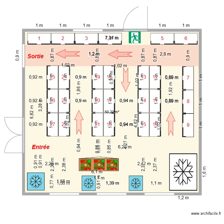ALEXIS LE CACA. Plan de 1 pièce et 50 m2
