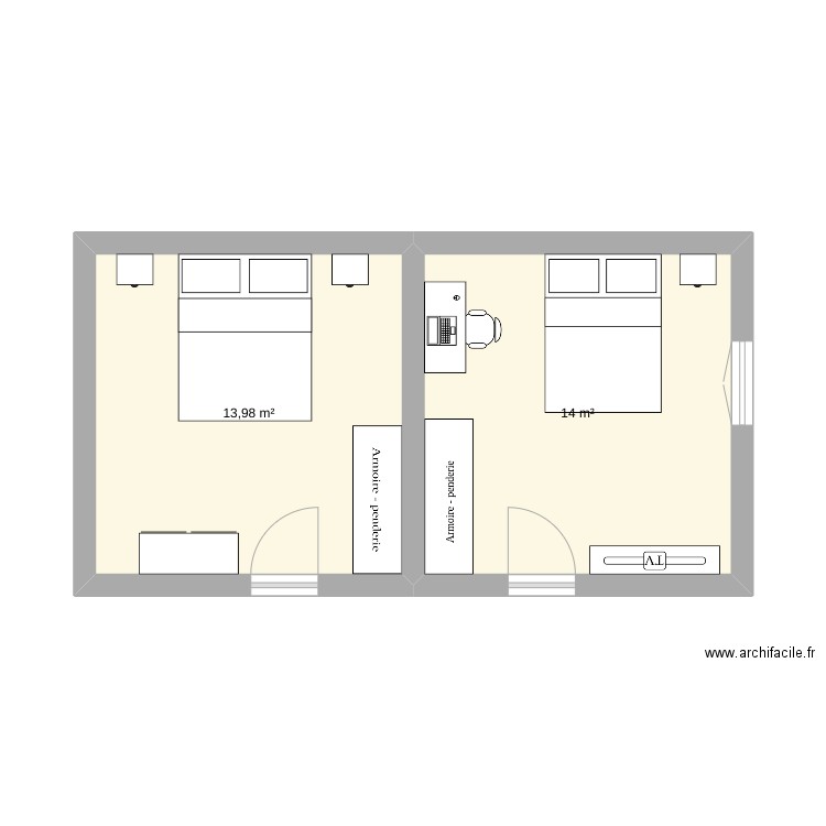 Chambre J T. Plan de 0 pièce et 0 m2