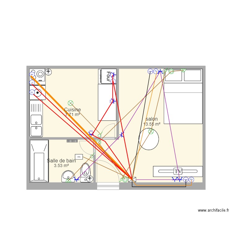 execice studio. Plan de 0 pièce et 0 m2