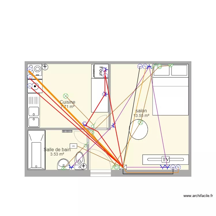 execice studio. Plan de 