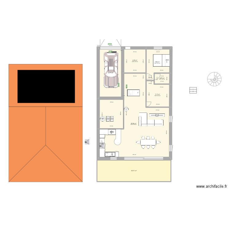 MAISON SUITE PARENTALE 1. Plan de 7 pièces et 116 m2