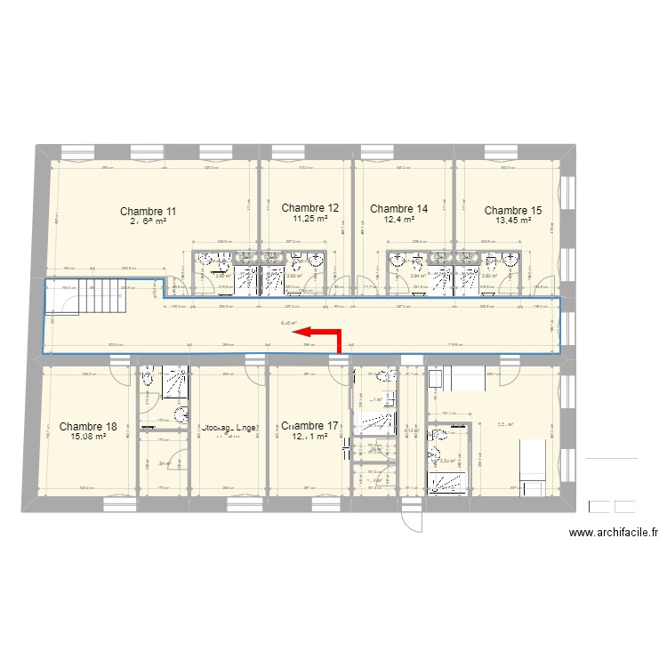 RodinEtage Projet5 avec Ch16. Plan de 24 pièces et 192 m2