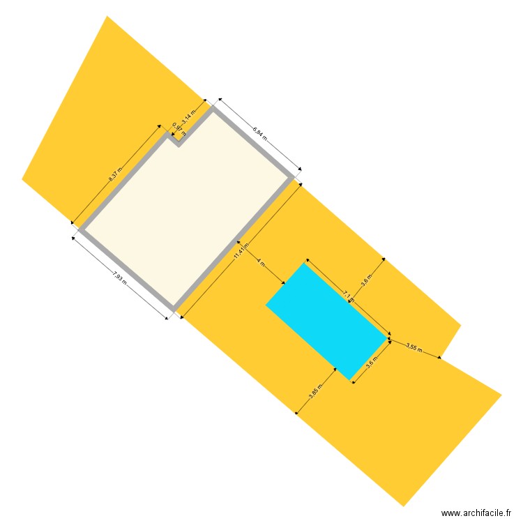 NGO. Plan de 1 pièce et 78 m2