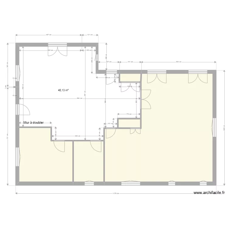 Yvrac RDC Existant 03 02 sans mobilier. Plan de Yvrac RDC Existant 03 02 sans mobilier. Plan de