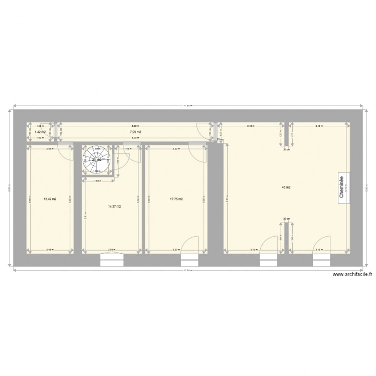 Chauzanaud RdC aménagé. Plan de 0 pièce et 0 m2