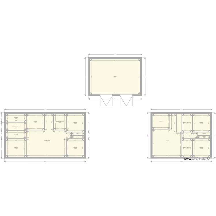 130 et 100m2 double pp. Plan de 