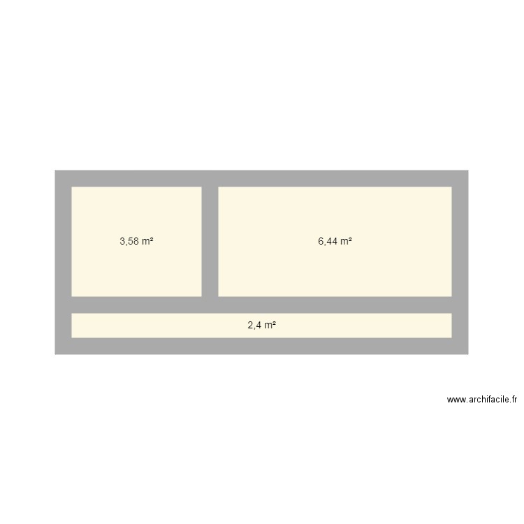 vue facade. Plan de 3 pièces et 12 m2