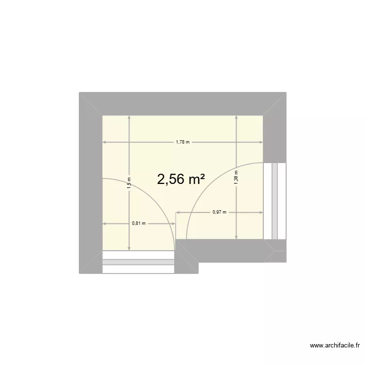 TERRASSE. Plan de 1  et 3 m²