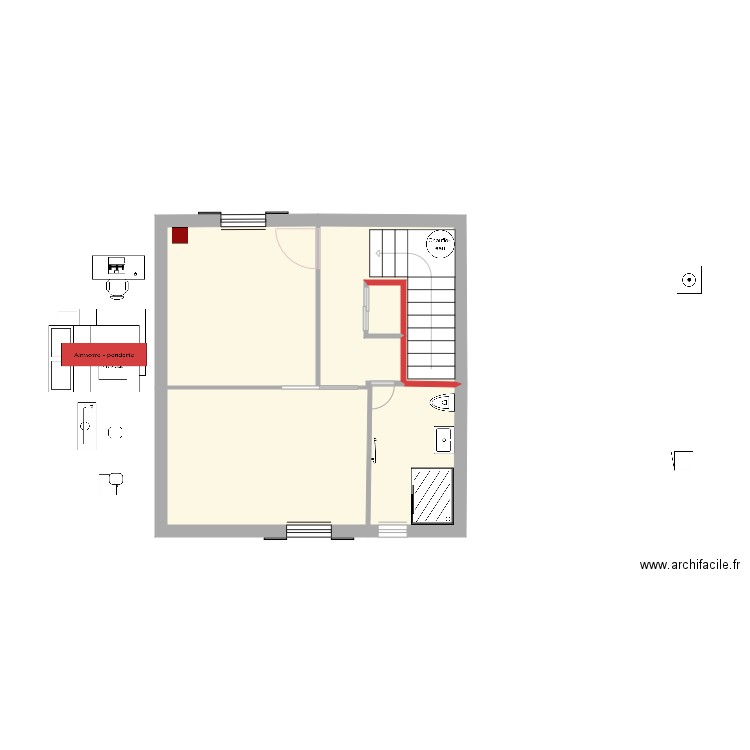 1er étage. Plan de 0 pièce et 0 m2