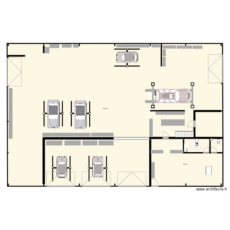 Garage Bély. Plan de 4 pièces et 609 m2