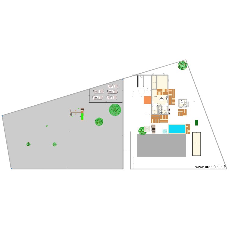 plan des pouilles avec transformations. Plan de 11 pièces et 2195 m2