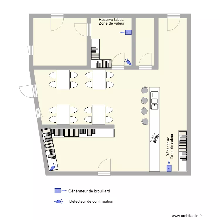 TABAC LE 4 AS fumigene. Plan de 