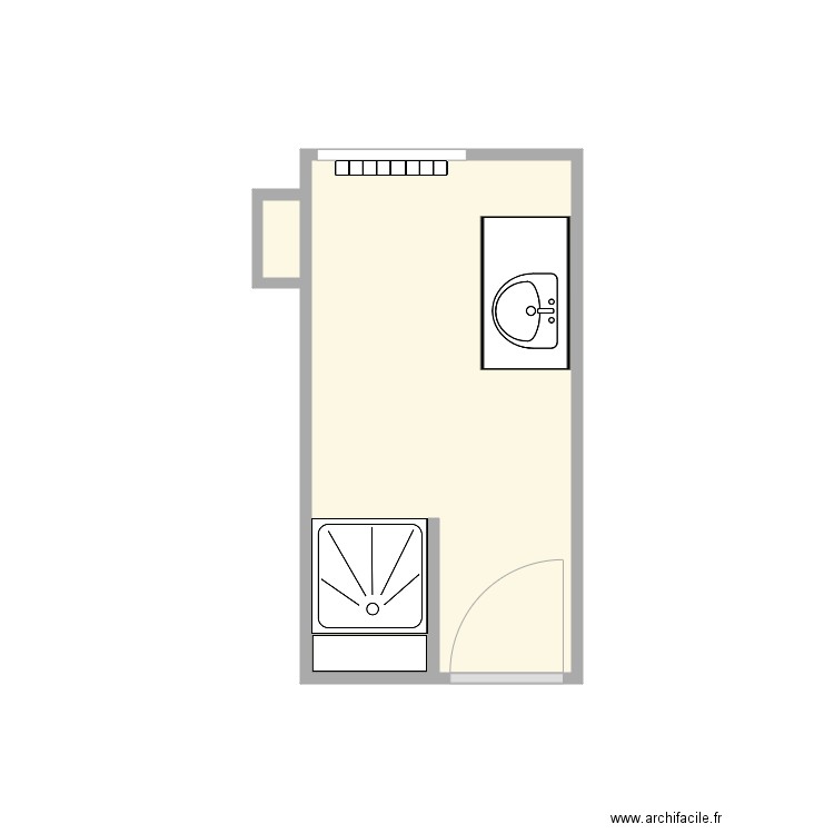 Guillou plan avant travaux. Plan de 2 pièces et 6 m2