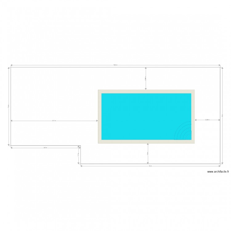 Plan terrasse et piscine. Plan de 0 pièce et 0 m2