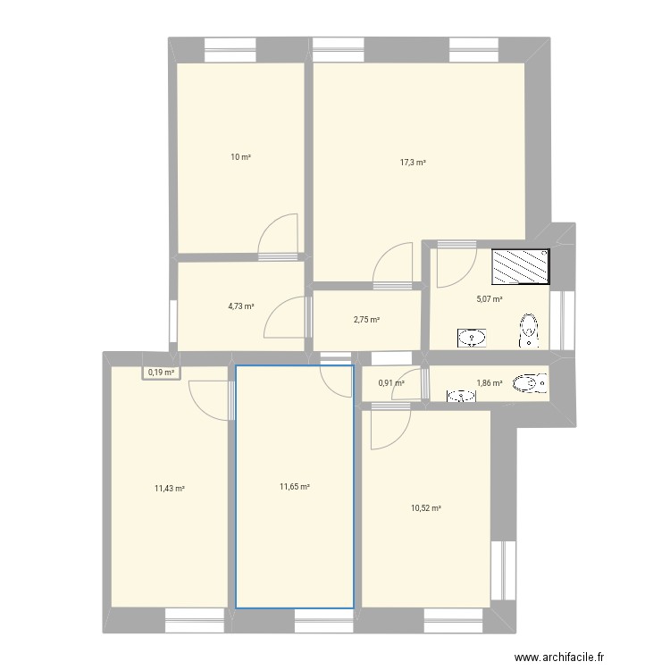Projet location. Plan de 0 pièce et 0 m2