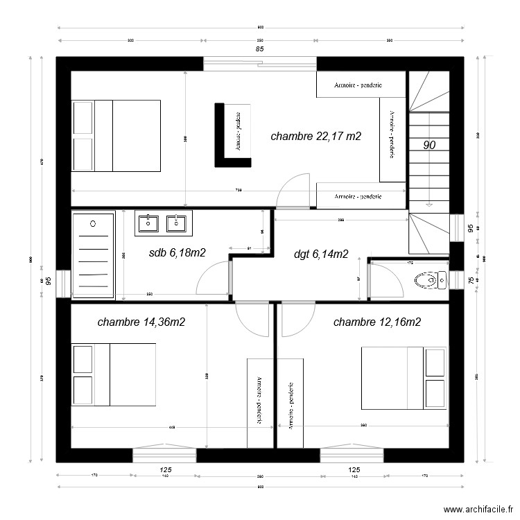 plan etage . Plan de 0 pièce et 0 m2