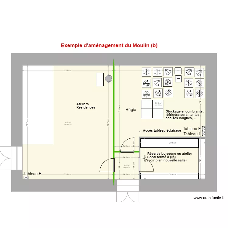 Moulin (b). Plan de 