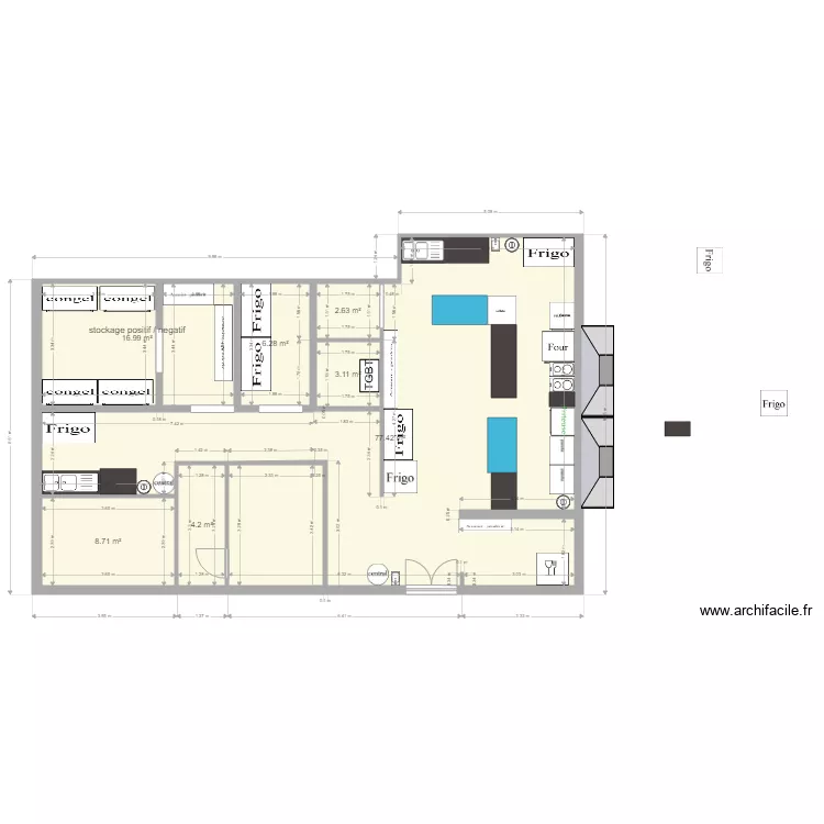 plan cuisine am&eacute;nag&eacute;e. Plan de 