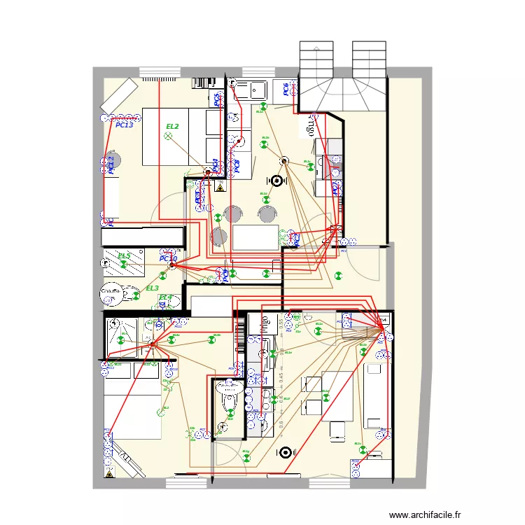 2eme &eacute;tage V13. Plan de 