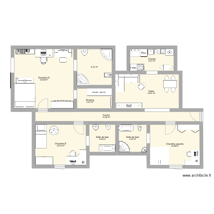 Maison de rêve 1. Plan de 10 pièces et 101 m2