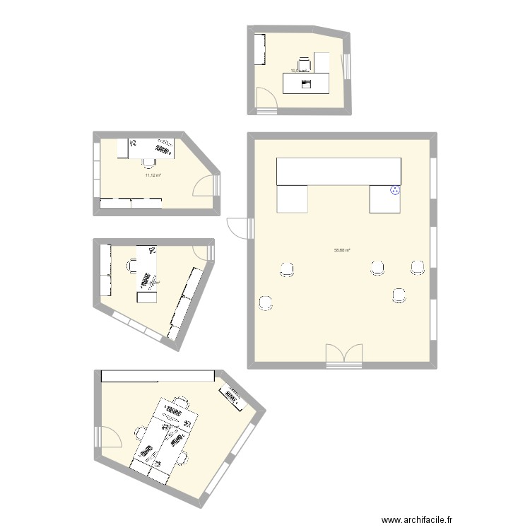 CPH. Plan de 5 pièces et 112 m2