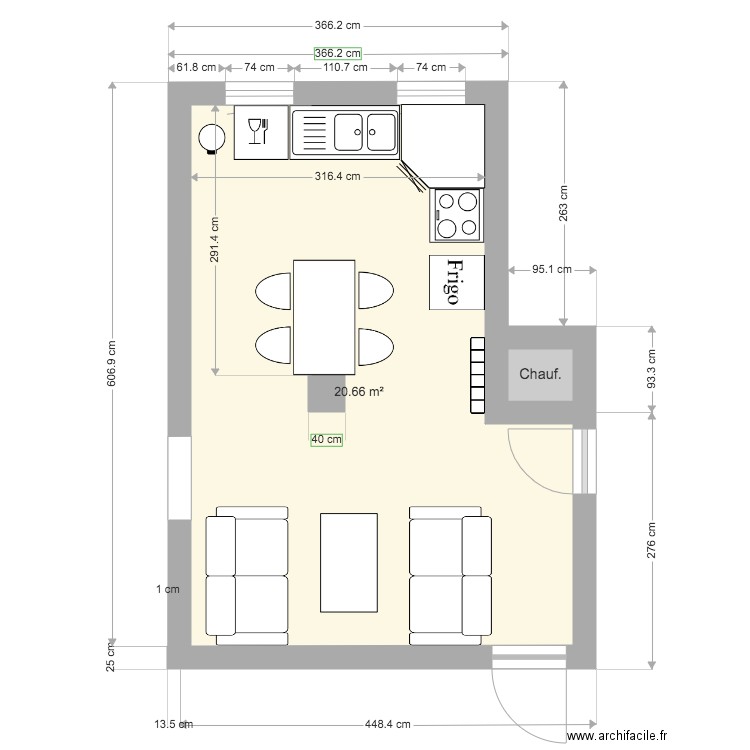 cuisine L. Plan de 0 pièce et 0 m2