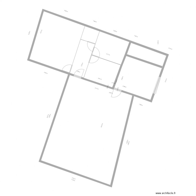xv39 agrandissement 3. Plan de 4 pièces et 55 m2