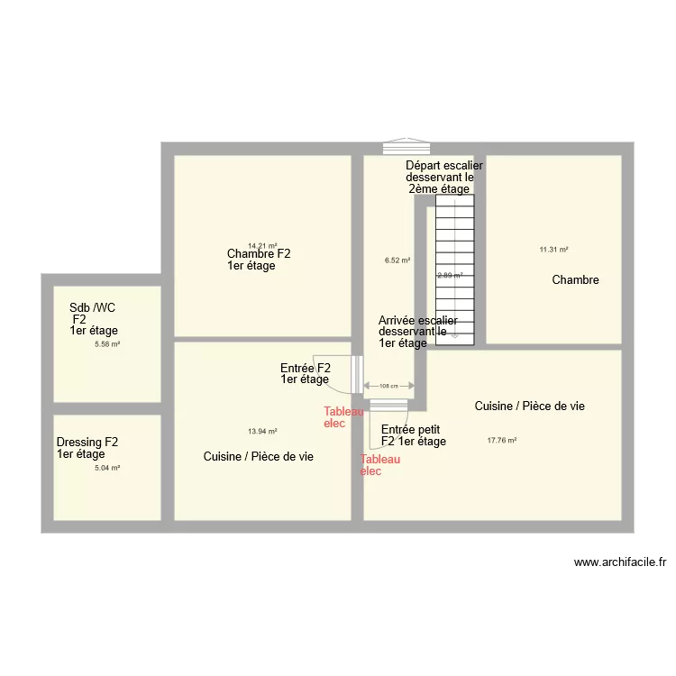 Marnaz Maison 2eme &eacute;tage. Plan de 