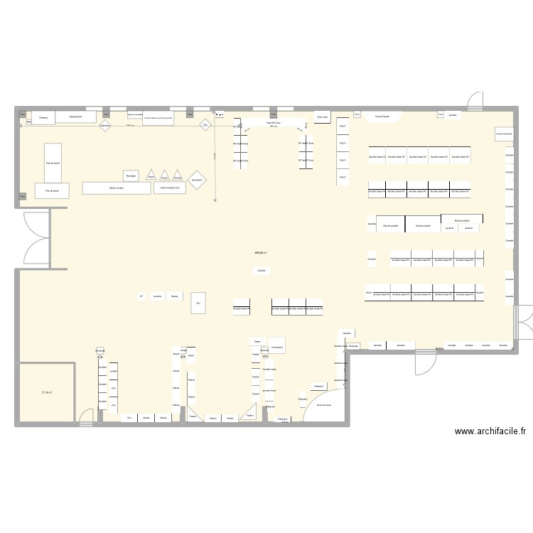 Socomenal avant. Plan de 2 pièces et 480 m2