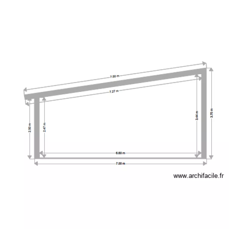 coté est. Plan de coté est. Plan de