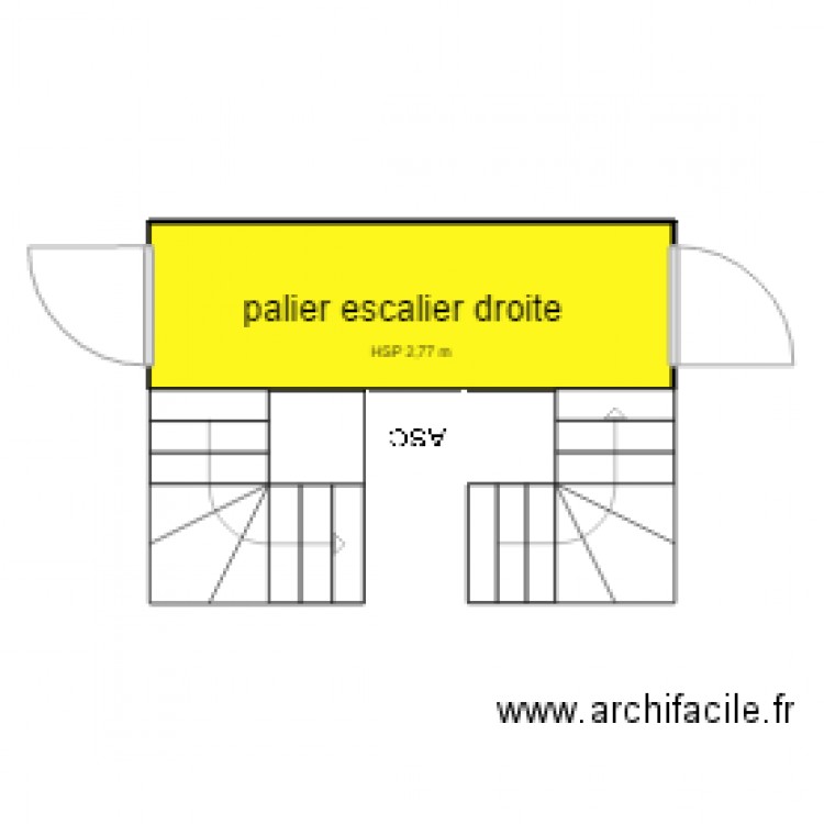 palier escalier droit immeuble 3 vincennes. Plan de 0 pièce et 0 m2