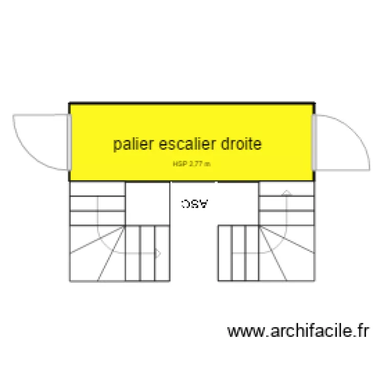 palier escalier droit immeuble 3 vincennes. Plan de 